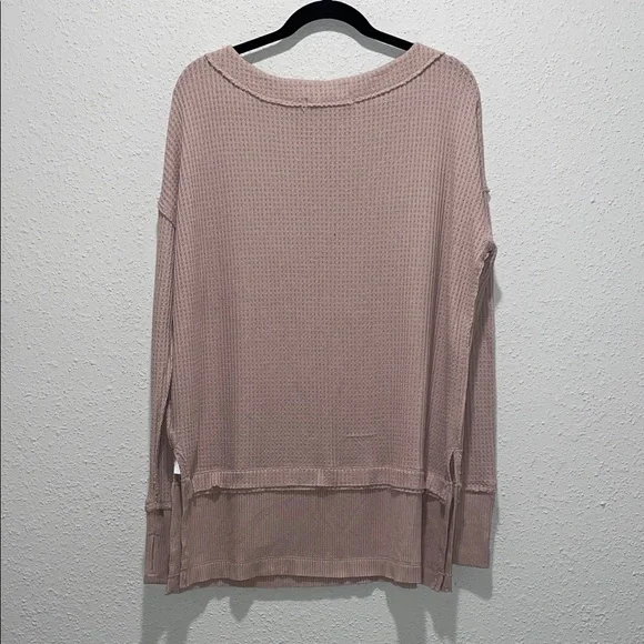 We The Free North Shore Mauve Waffle Knit Sweatshirt - Picture 4 of 5